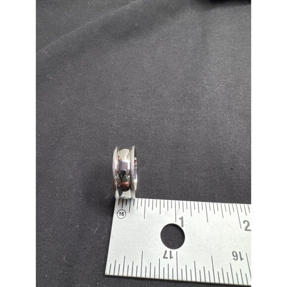 Mens Polished Silver-Tone  Fidget Ring Size 8 No Marks - Picture 5 of 6